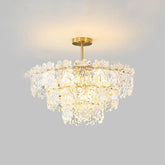 Snowflakes Multilayer Glass Gold Chandelier - Clowas